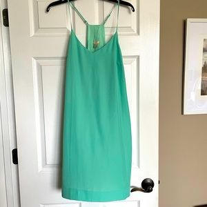 Racer back, spaghetti strap teal JCrew Dress